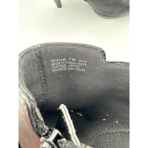 Clarks Womens Black Leather Ankle Booties Size 7 With Buckle & Zip Closure - Picture 6 of 6